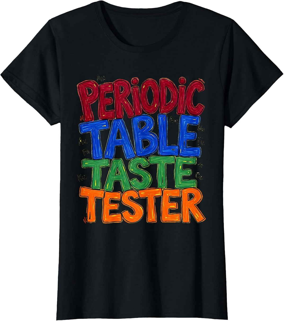 Women's Can I Lick It Periodic Table Taste Tester T-Shirt - Black