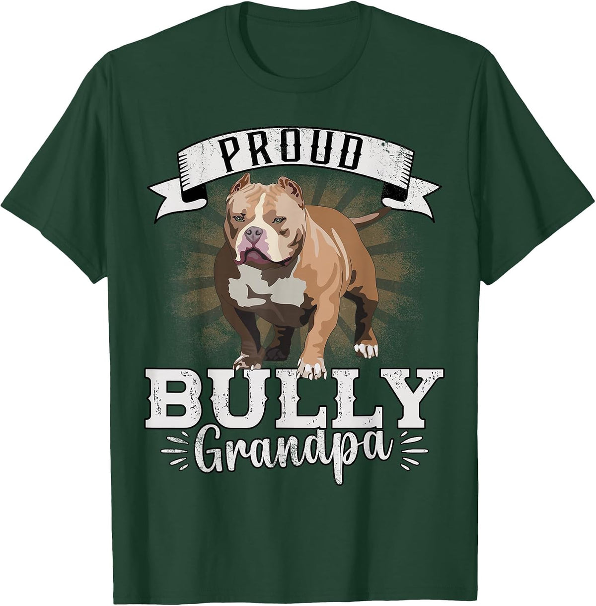 American Bully XL Dad Harness Accessories Bully Pitbull T-Shirt - Dark Green