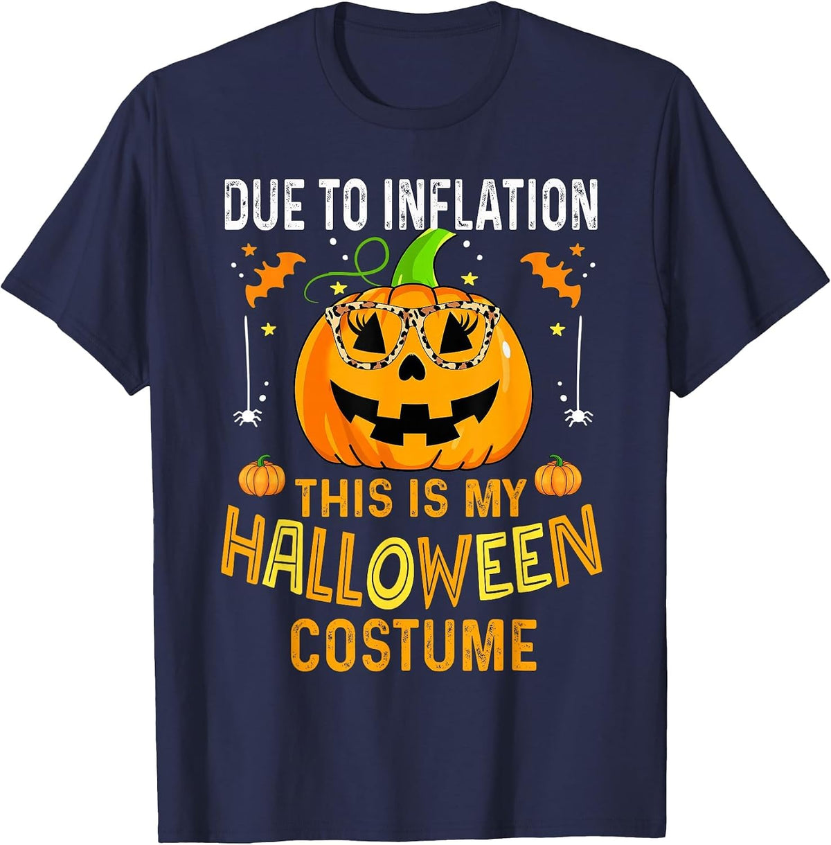 Pumpkin Halloween Costume Men Women Funny Halloween 2026 T-Shirt - Navy Blue