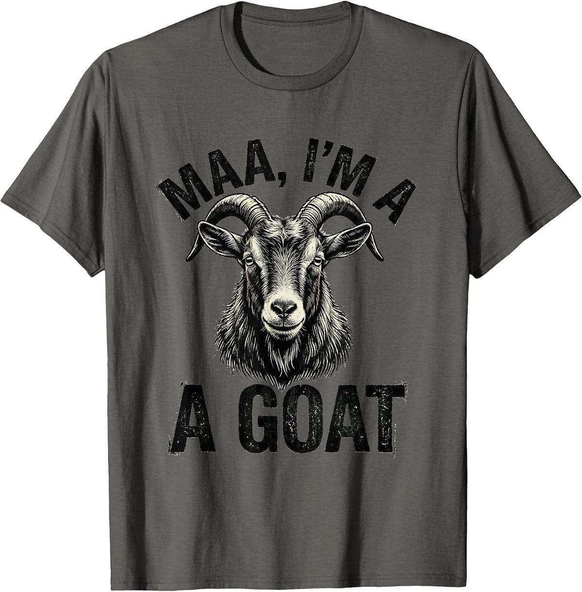 Maa I'm a Goat Funny Goat Lover Halloween Costume T-Shirt - Asphalt Grey