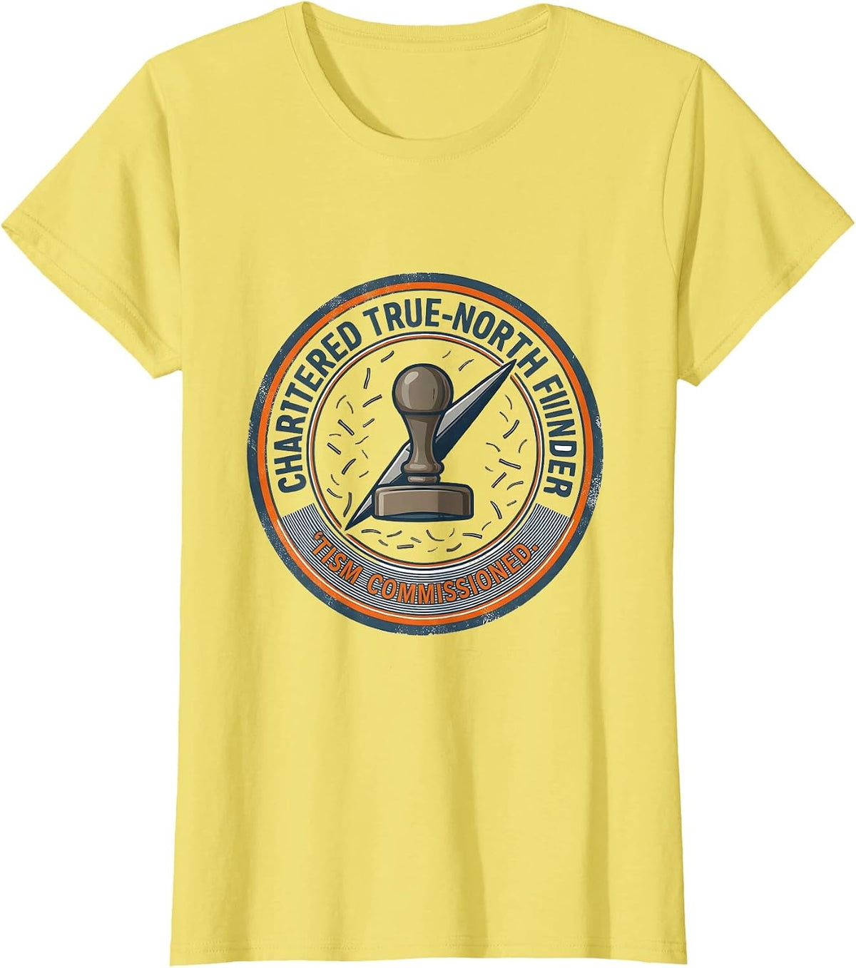 Women's Chartered True-North Finder, 'Tism Commissioned Funny T-Shirt - Lemon Yellow