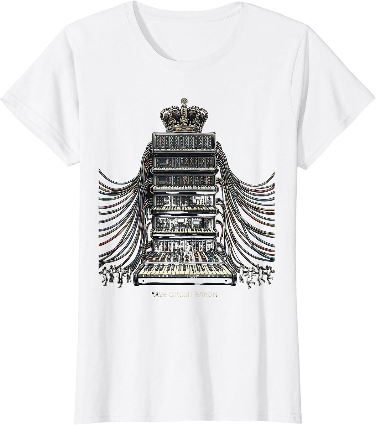 Rave Circuit Baron Funny EDM Ghost Trippy Music Lover T-Shirt - White