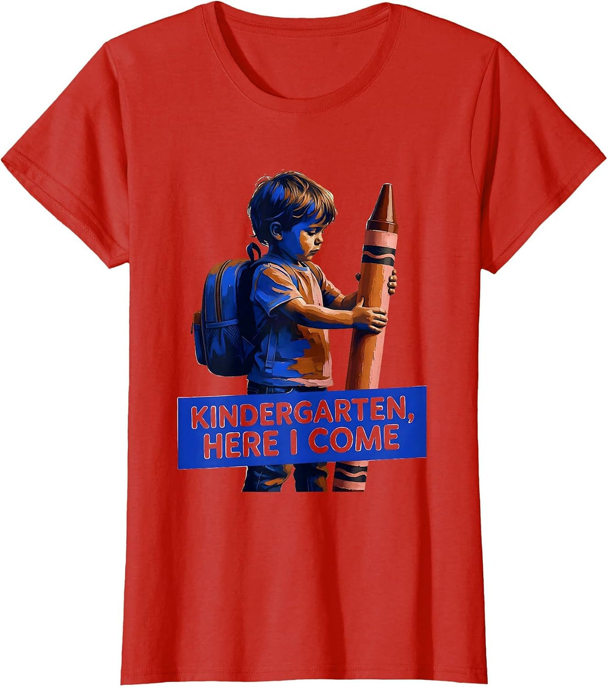 Kindergarten, Here I Come Playful Teacher Back To School T-Shirt - Red