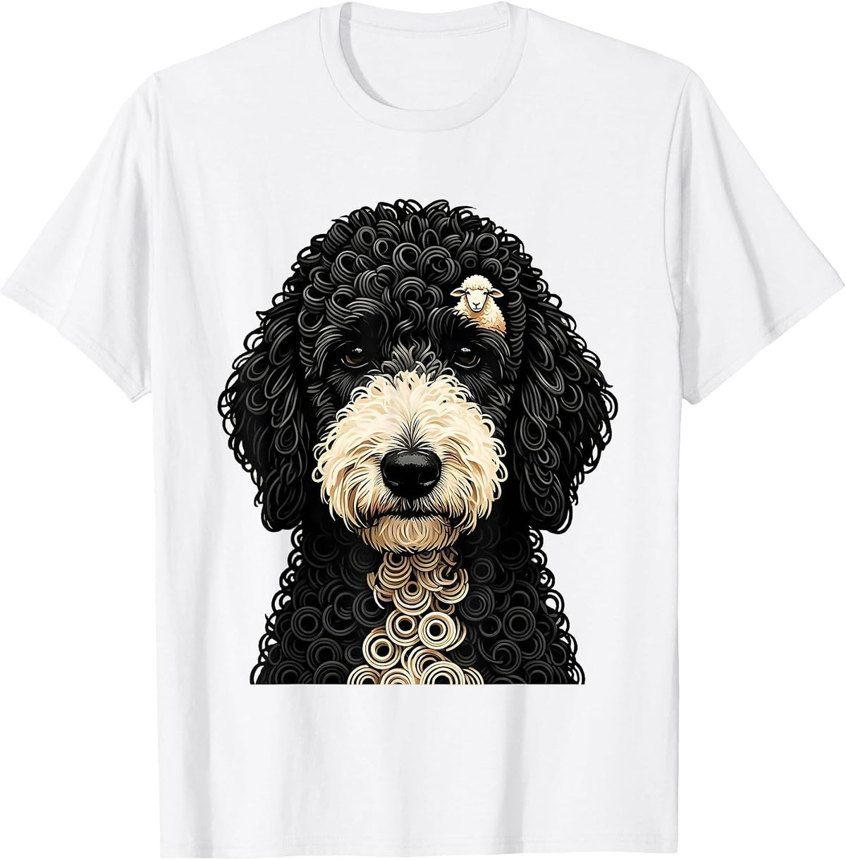 Men's Sheepadoodle Minimalist Breed Humor Dog Lover T-Shirt - White