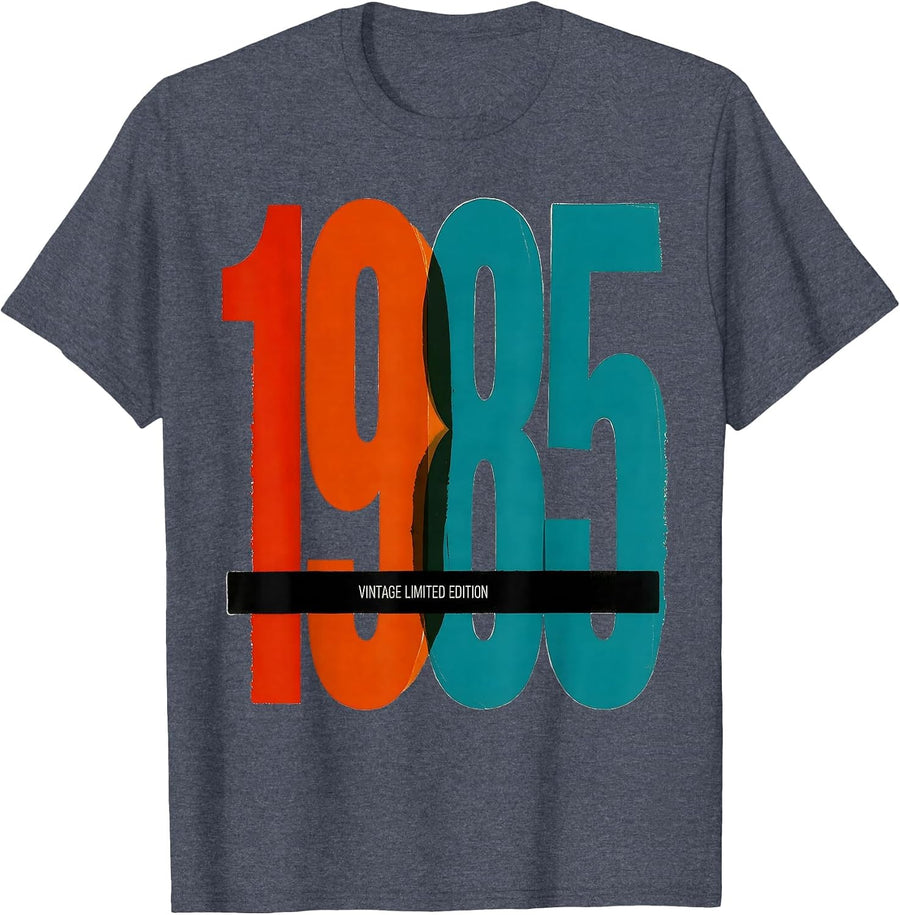 1985 Vintage Limited Edition Retro Birthday Gift Men Women T-Shirt - Heather Blue