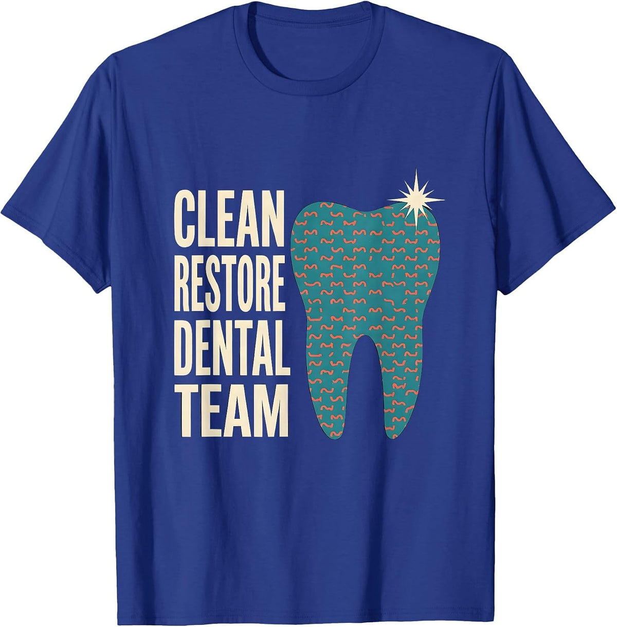 Men's Clean Restore Dental Team Midcentury Modern Dental Squad T-Shirt - Royal Blue