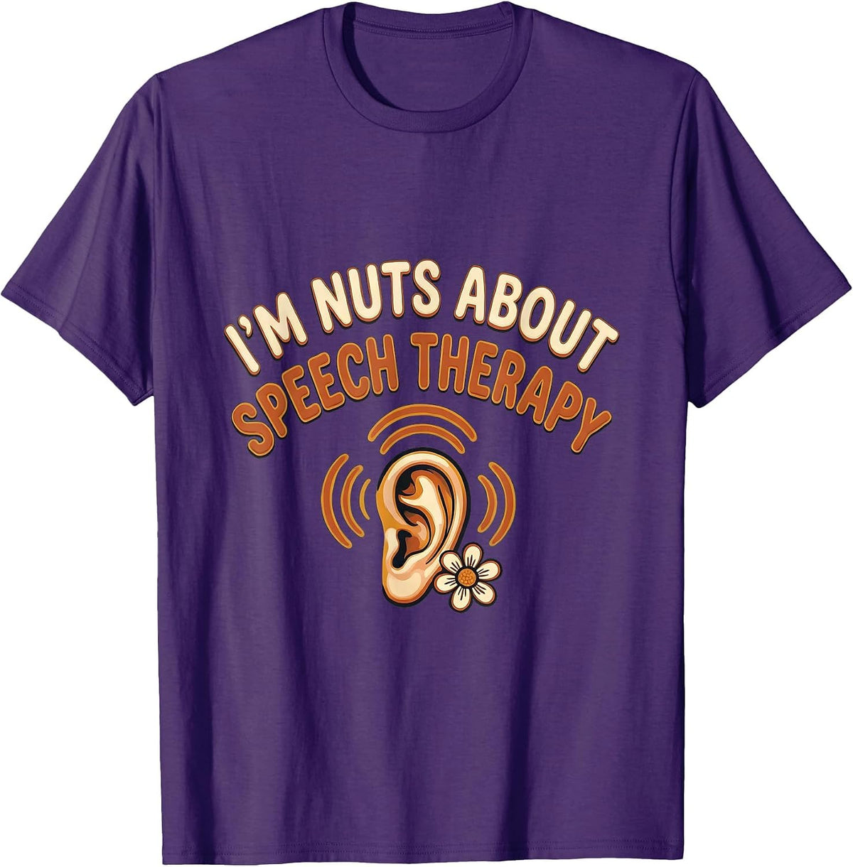 I’m Nuts About Speech Therapy Retro Folk Art SLP Gift T-Shirt - Purple