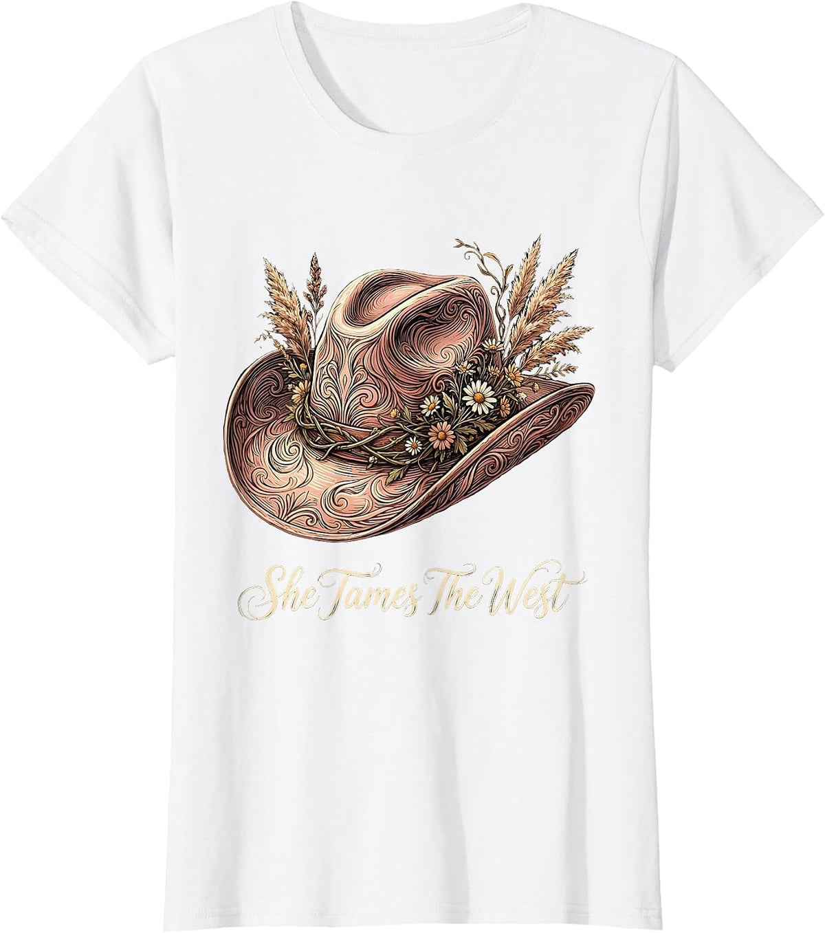 She Tames The West Western Women Design T-Shirt - White