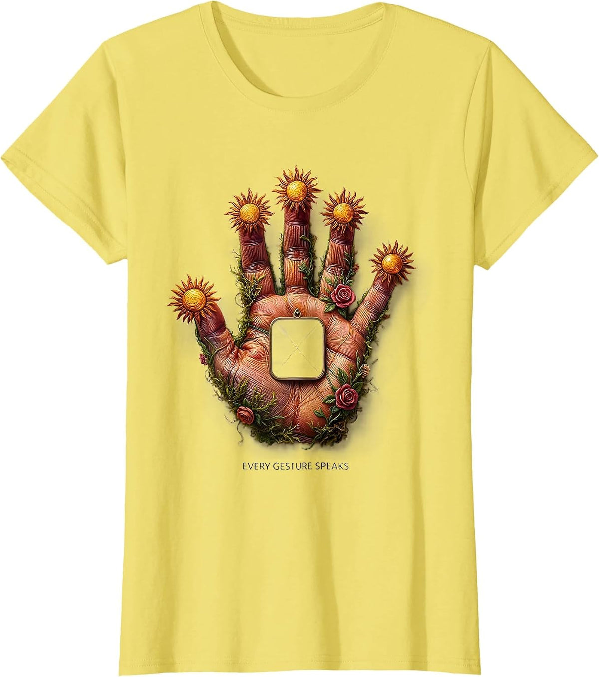 Women's Every Gesture Speaks Cute Speech Language Pathologist SLP T-Shirt - Lemon Yellow