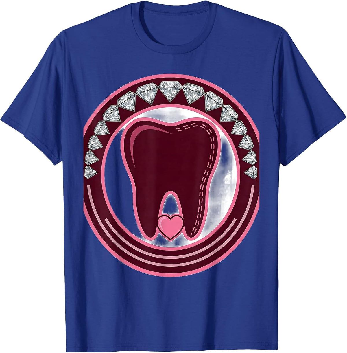 Men's Sealed Crown Roots Dental Tooth Valentine's Day Humor T-Shirt - Royal Blue