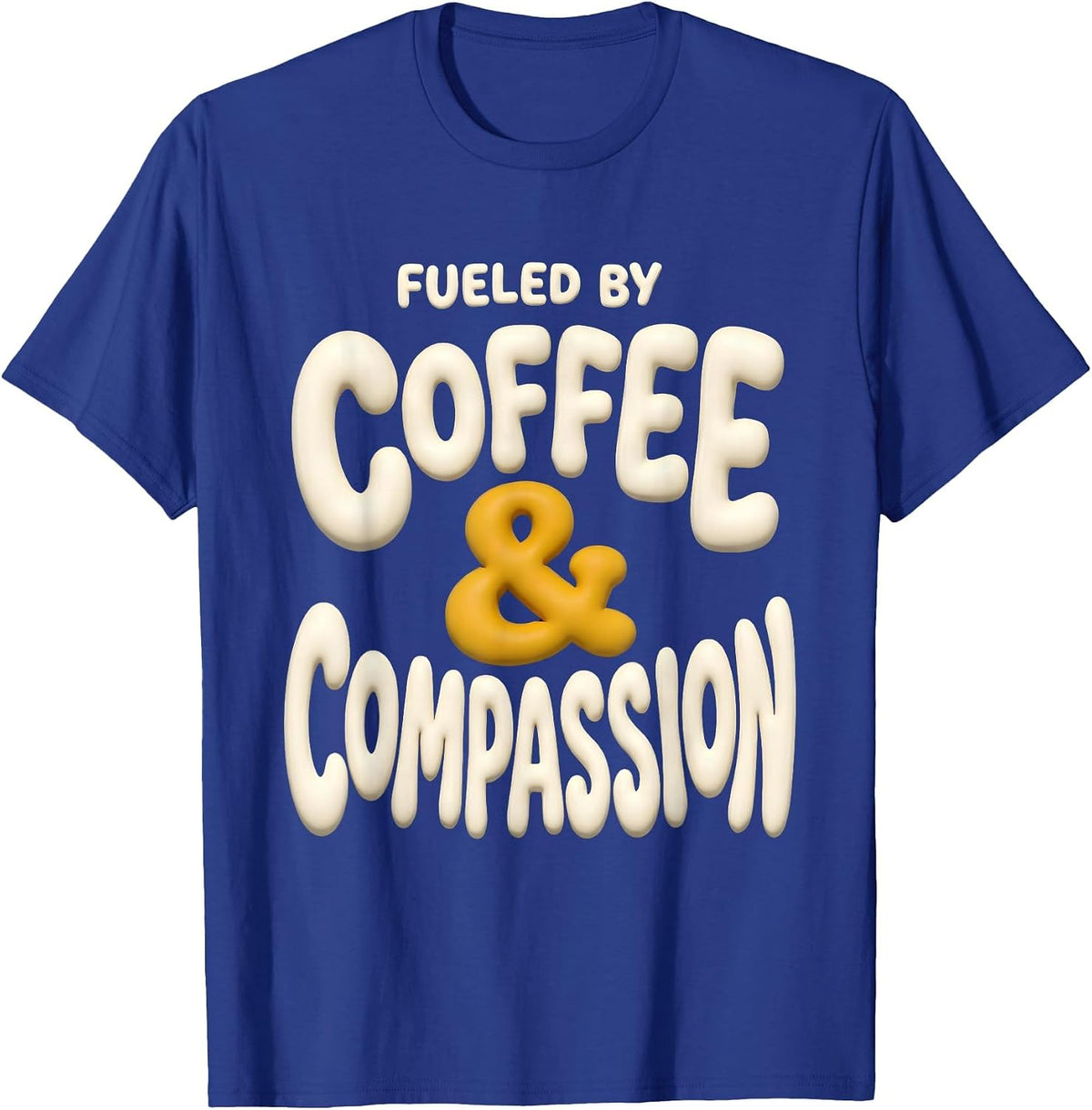 Men's Fueled by Coffee and Compassion Special Ed Teacher T-Shirt - Royal Blue