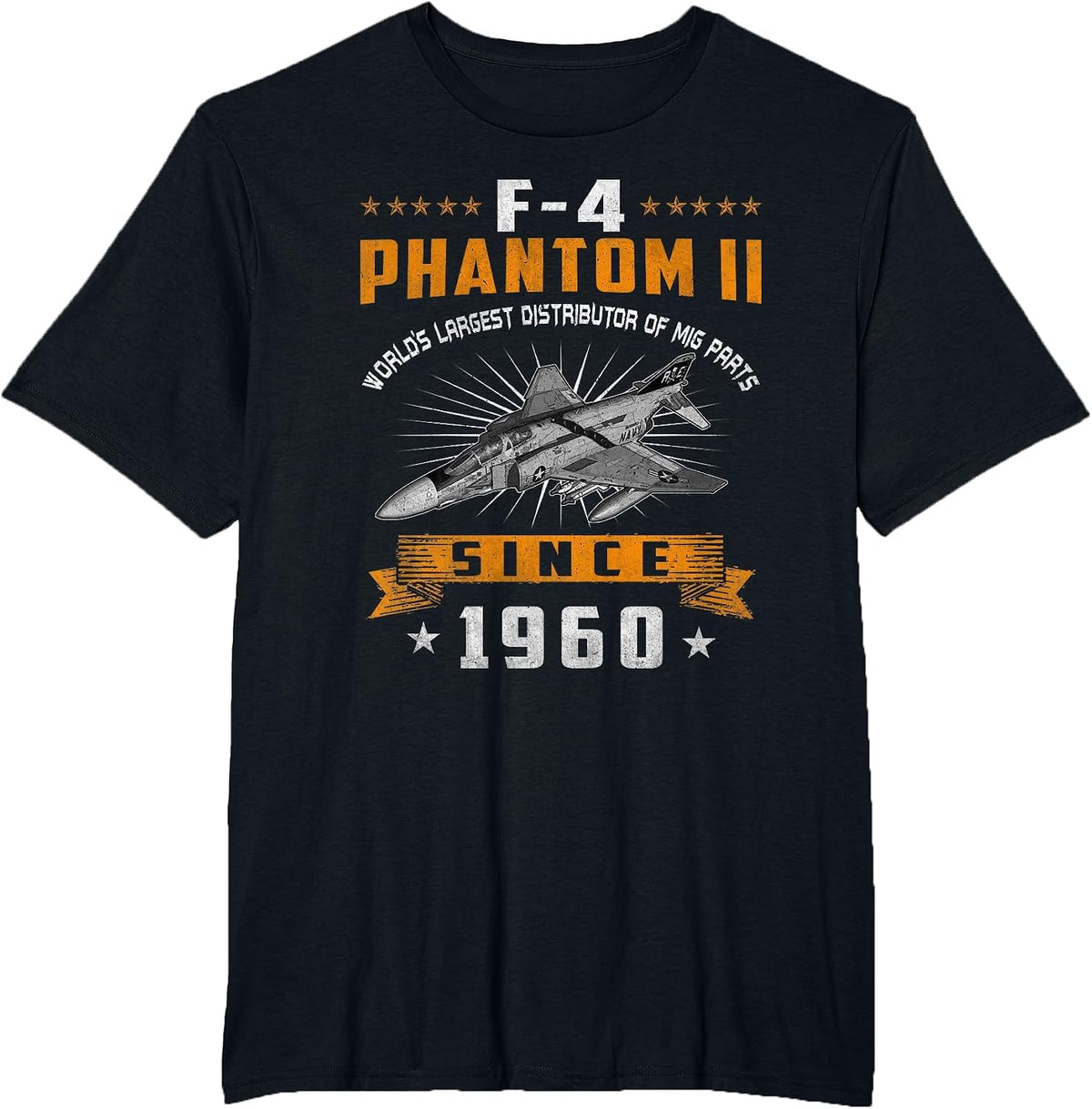 F-4 Phantom II Fighter Jet Military Aircraft Veteran T-Shirt - Black