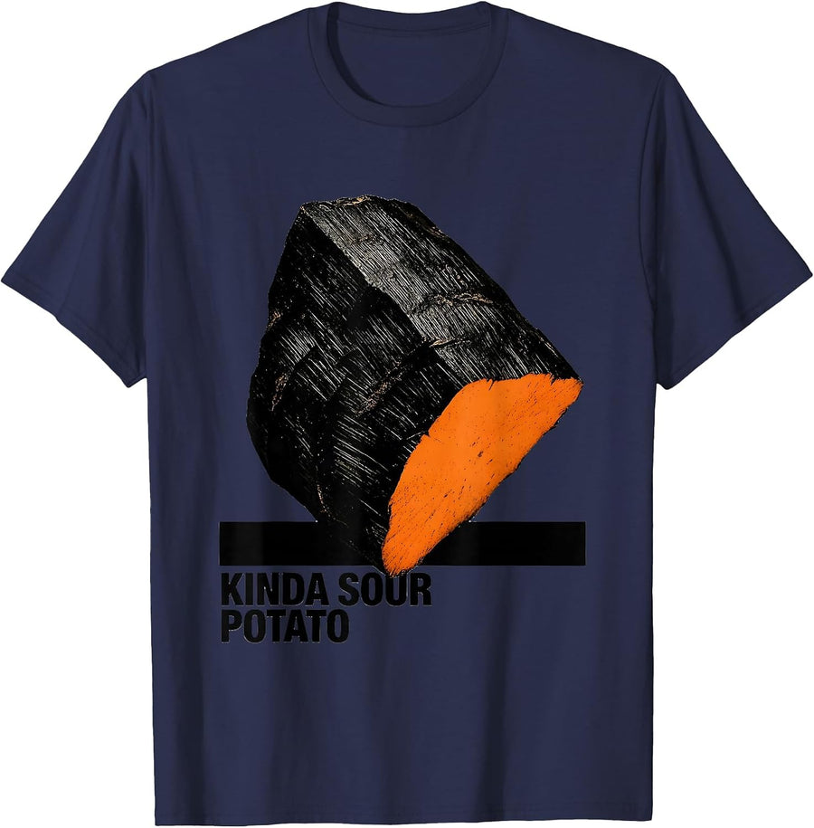 Kinda Sour Potato Funny Potato Couple Thanksgiving Humor T-Shirt - Navy Blue