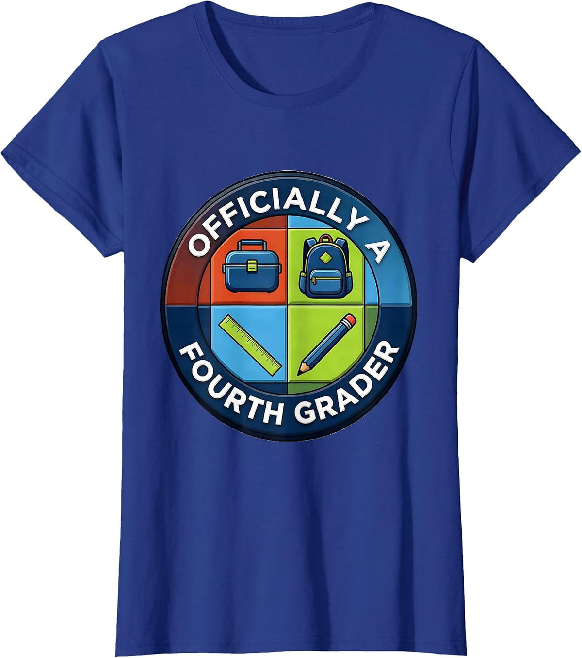 Women's Officially A Fourth Grader Back to School Fourth Grade Pride T-Shirt - Royal Blue