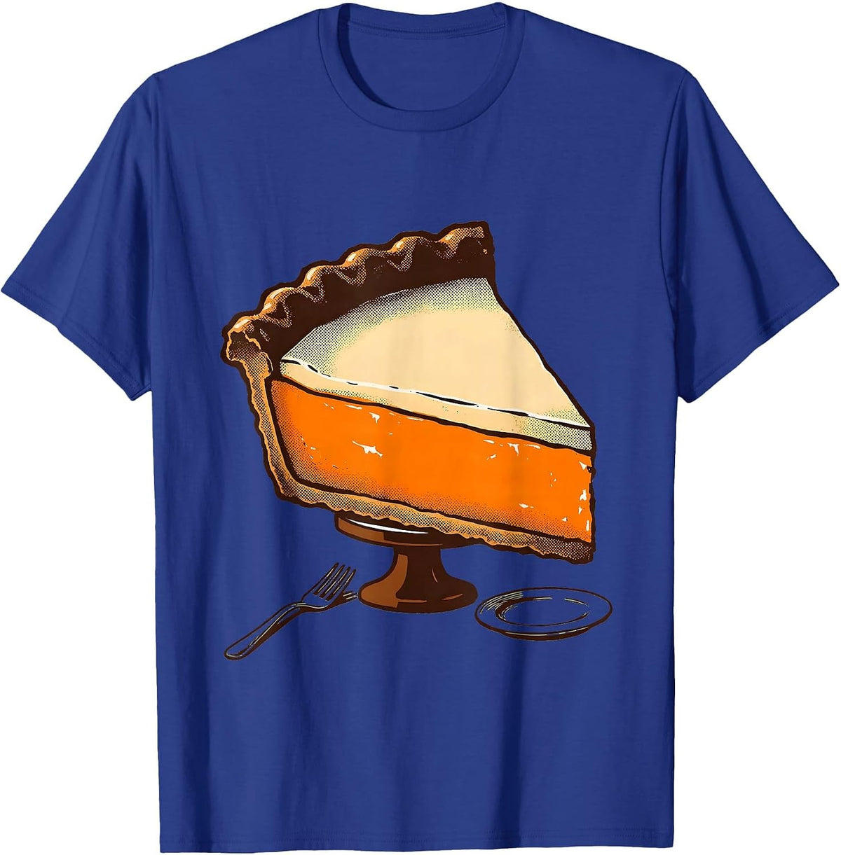 Pumpkin Pie Wedge Funny Thanksgiving Dessert Humor T-Shirt - Royal Blue