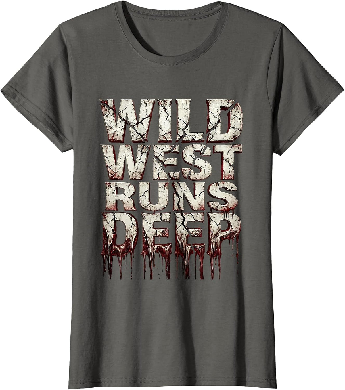 Women's Wild West Runs Deep Western Heritage Design T-Shirt - Asphalt Grey