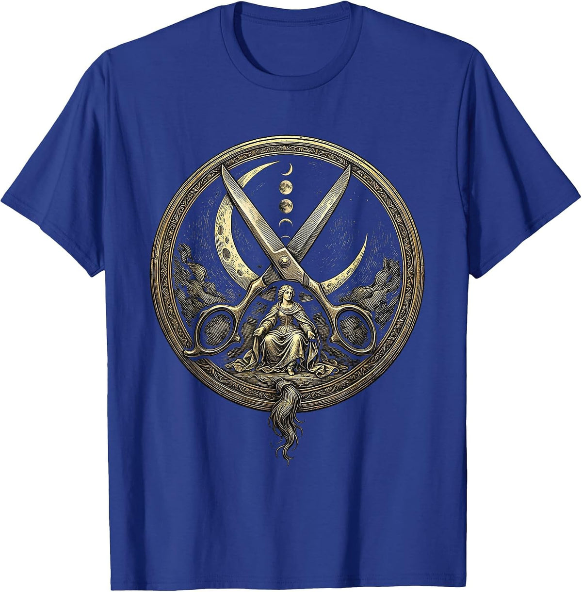 Men's Sealed Medallion Mystic Barber Humor Gift T-Shirt - Royal Blue