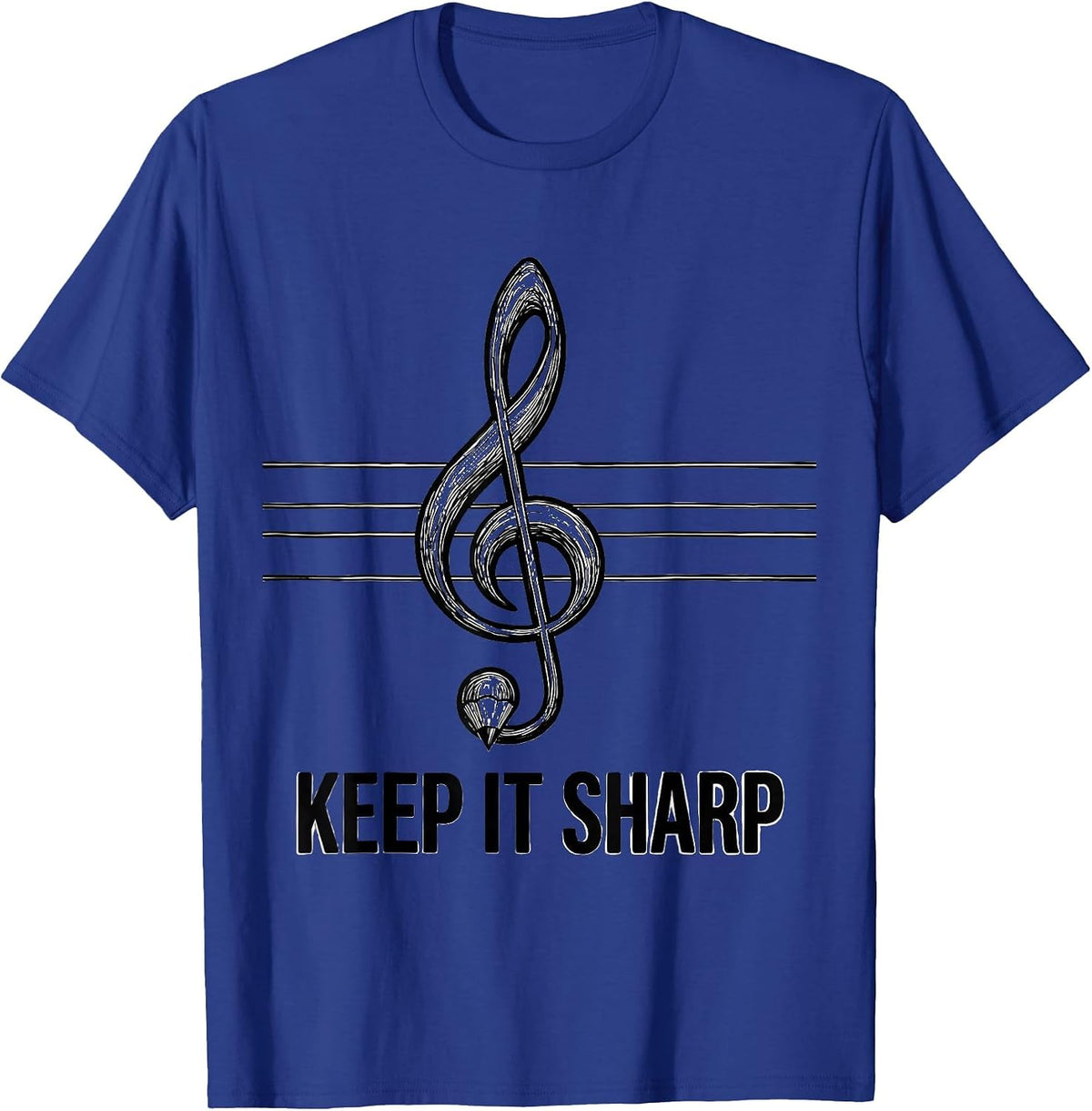 Keep It Sharp Funny Musician Instrument Humor T-Shirt - Royal Blue