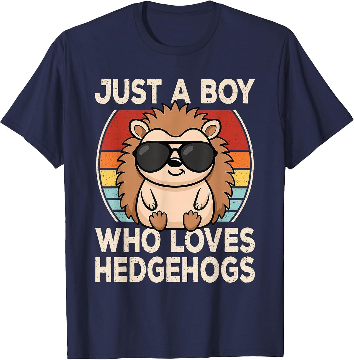 Just A Boy Who Loves Hedgehogs Shirt for Boys Kids T Shirts Hedgehog Lover Tees - Navy Blue