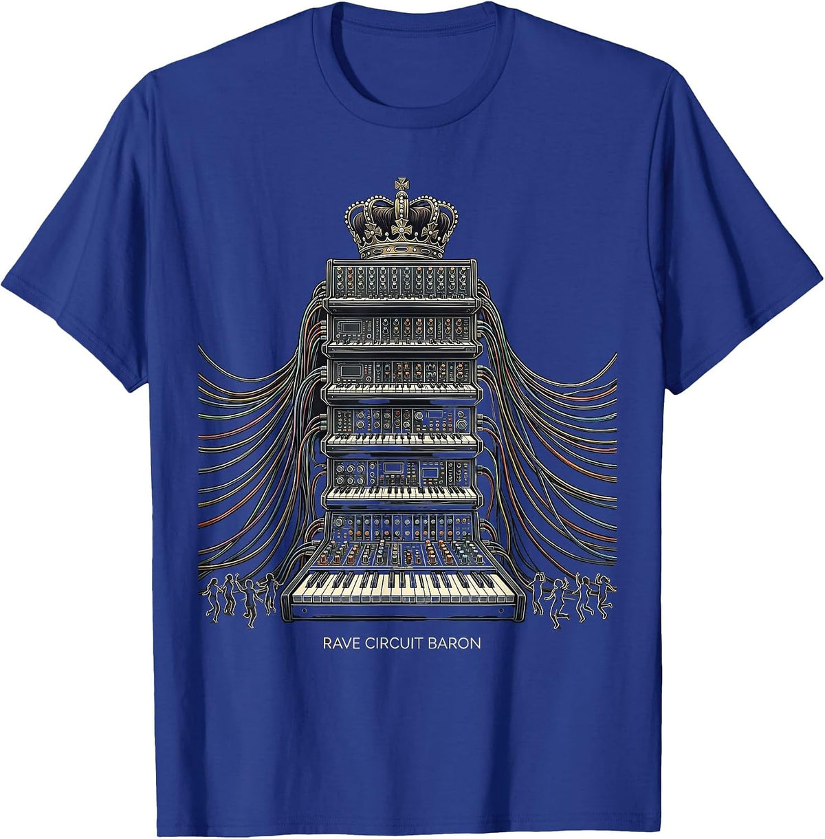 Rave Circuit Baron Funny EDM Ghost Trippy Music Lover T-Shirt - Royal Blue