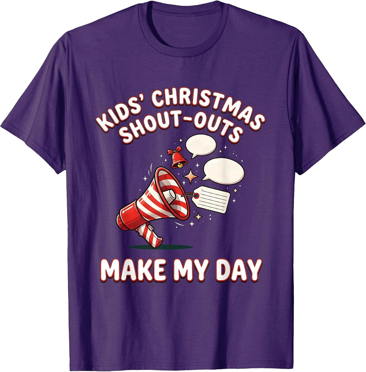 Kids' Christmas Shout-Outs Make My Day Speech Therapist SLP T-Shirt - Purple