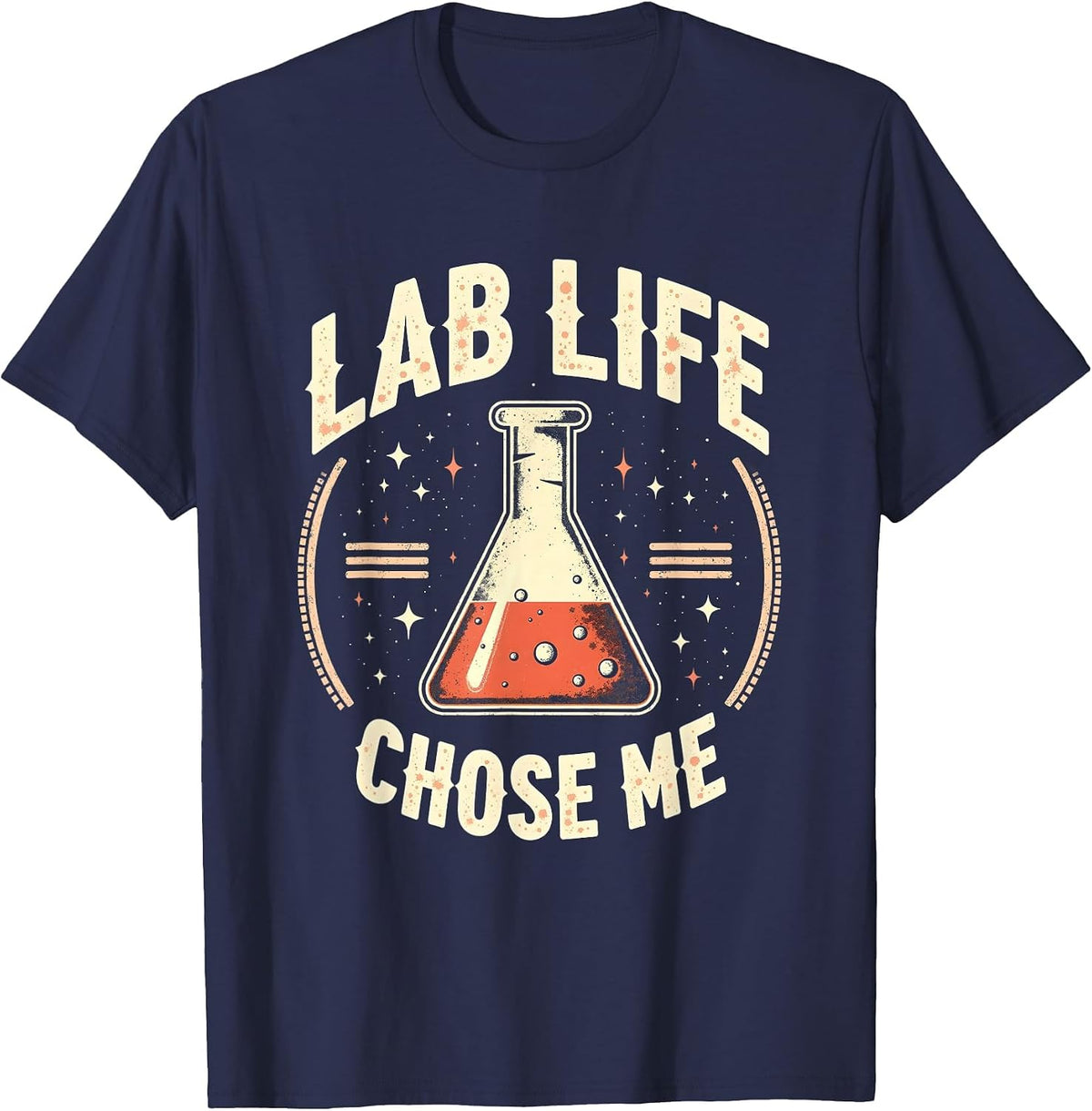 Lab Life Chose Me Science Lover Design T-Shirt - Navy Blue