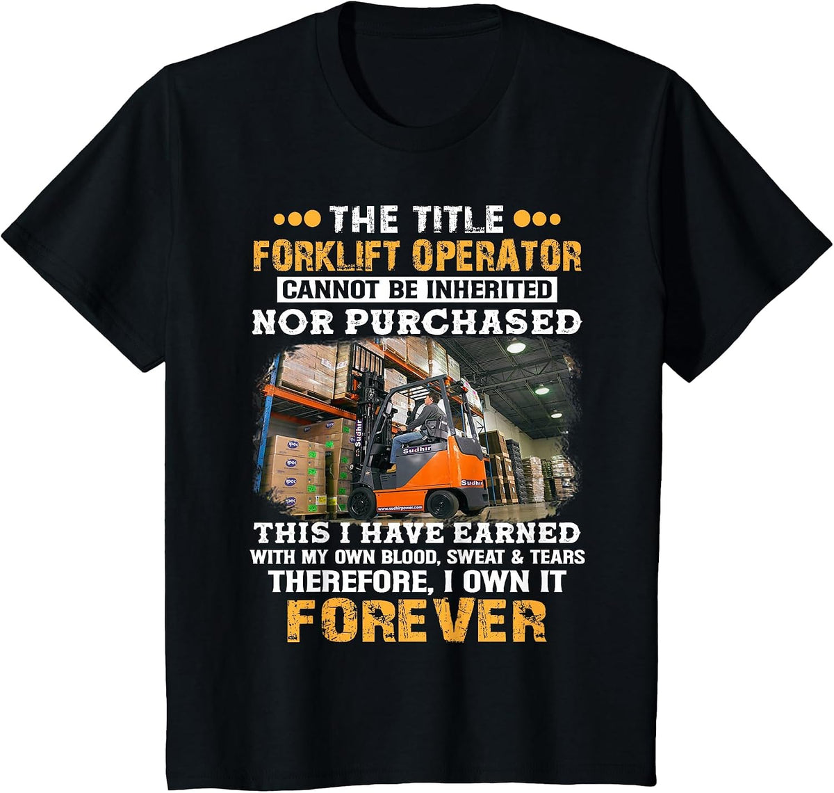 The Title Forklift Operator Cannot Be Inherited T-Shirt - Black