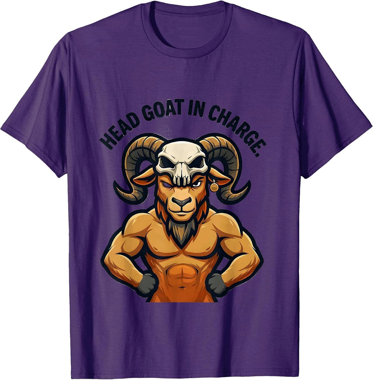 Head Goat In Charge Funny Goat Lover Farmer Gift T-Shirt - Purple