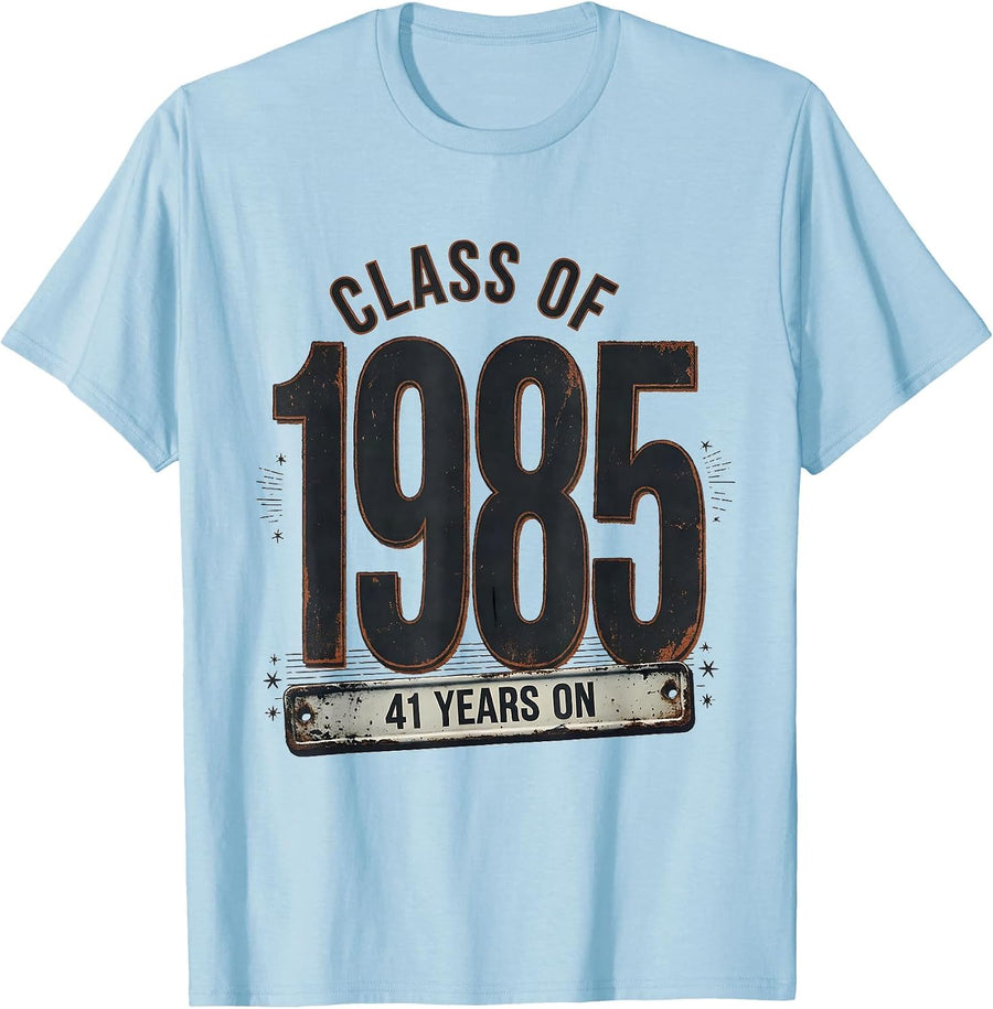 Men's CLASS OF 1985 41 YEARS ON Distressed Reunion Alumni T-Shirt - Baby Blue