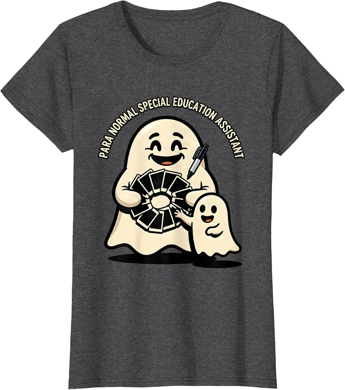 Women's Para Normal Special Education Assistant Ghost T-Shirt - Dark Heather Grey