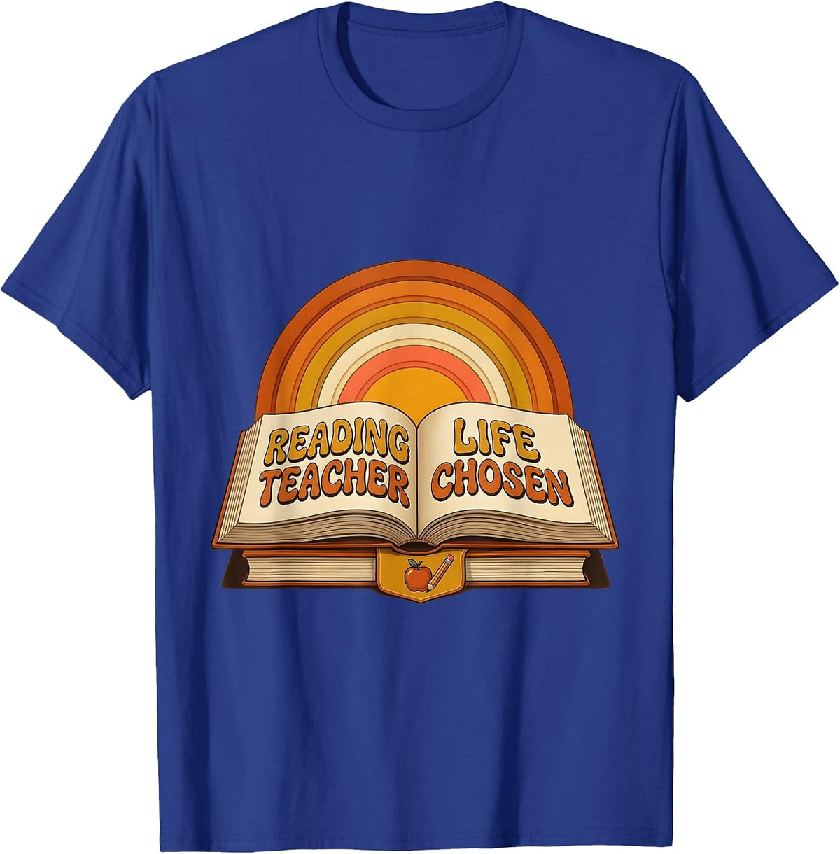 Reading Teacher Life Chosen Educator Design T-Shirt - Royal Blue