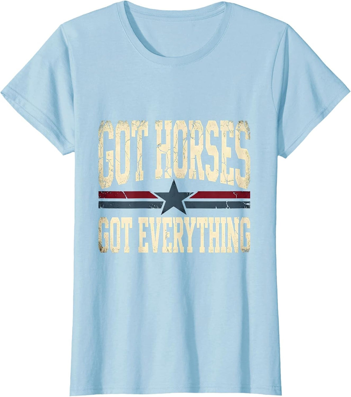 Women's Got Horses Got Everything Horse Lover Design T-Shirt - Baby Blue