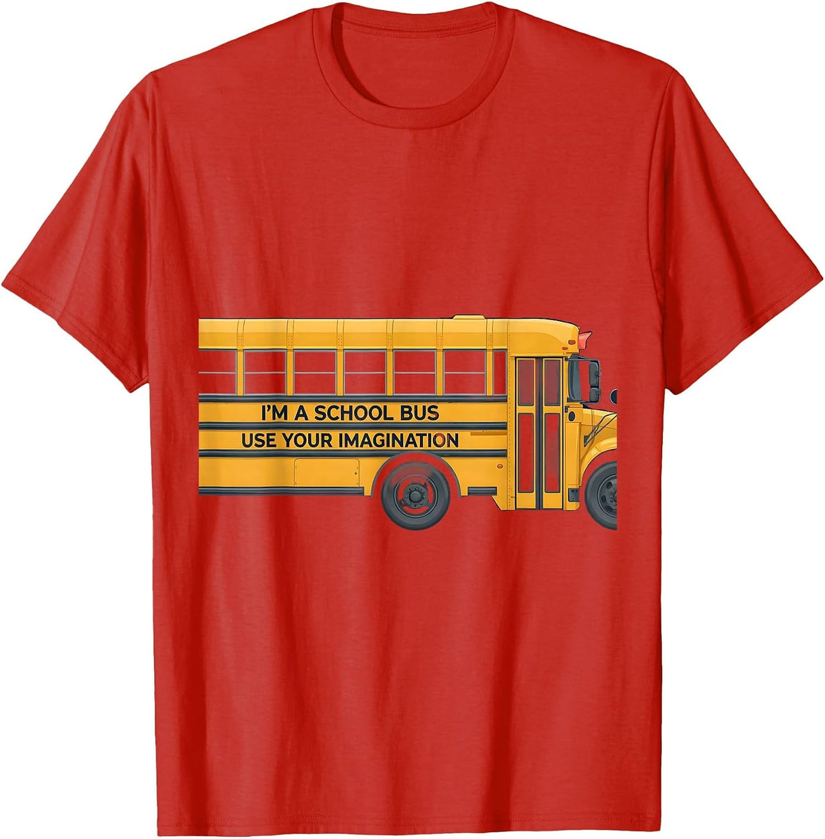 Men's I'm A School Bus Use Your Imagination Funny Halloween T-Shirt - Red