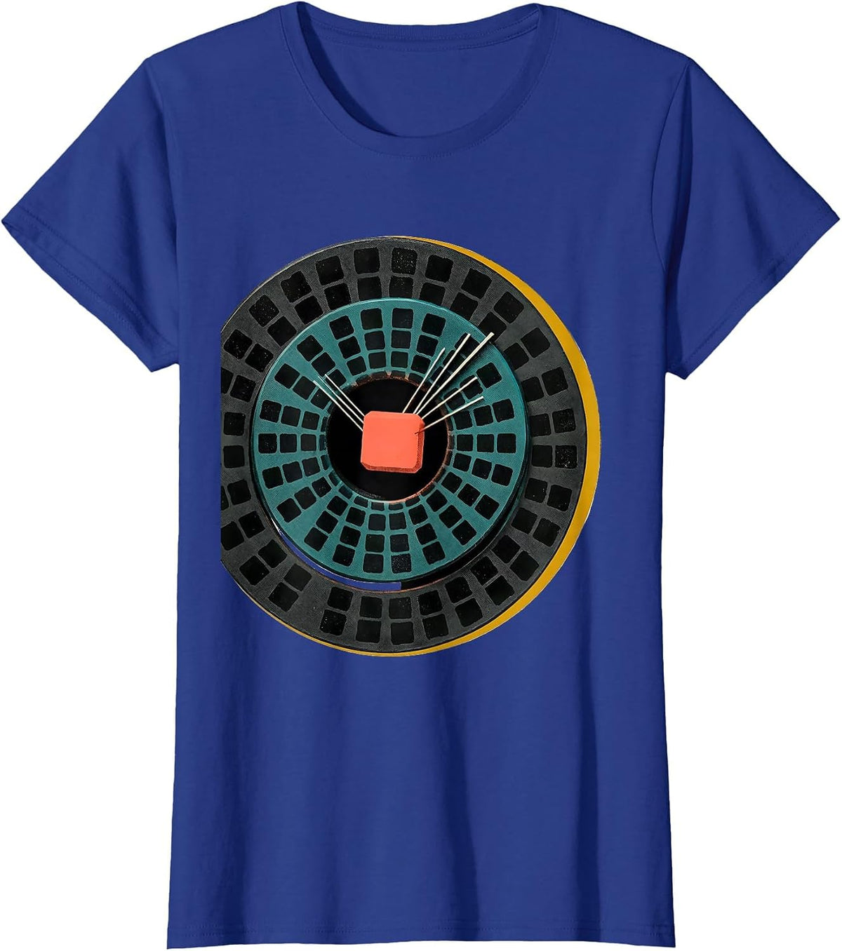 Women's Periodic Table Decoder Wheel Midcentury Modern Science Humor T-Shirt - Royal Blue