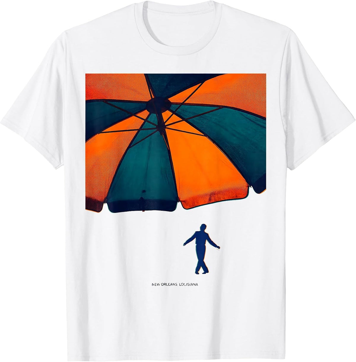 Men's New Orleans Louisiana Risograph Vintage Souvenir Gift T-Shirt - White