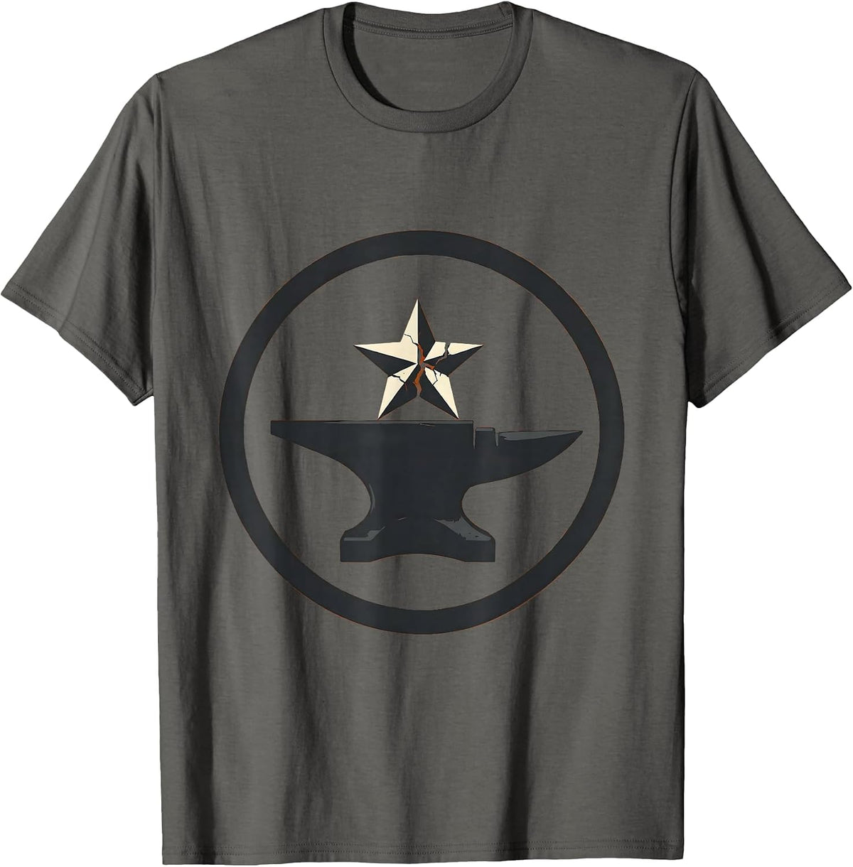 Men's Star Forged on Anvil Blacksmith Graphic T-Shirt - Asphalt Grey