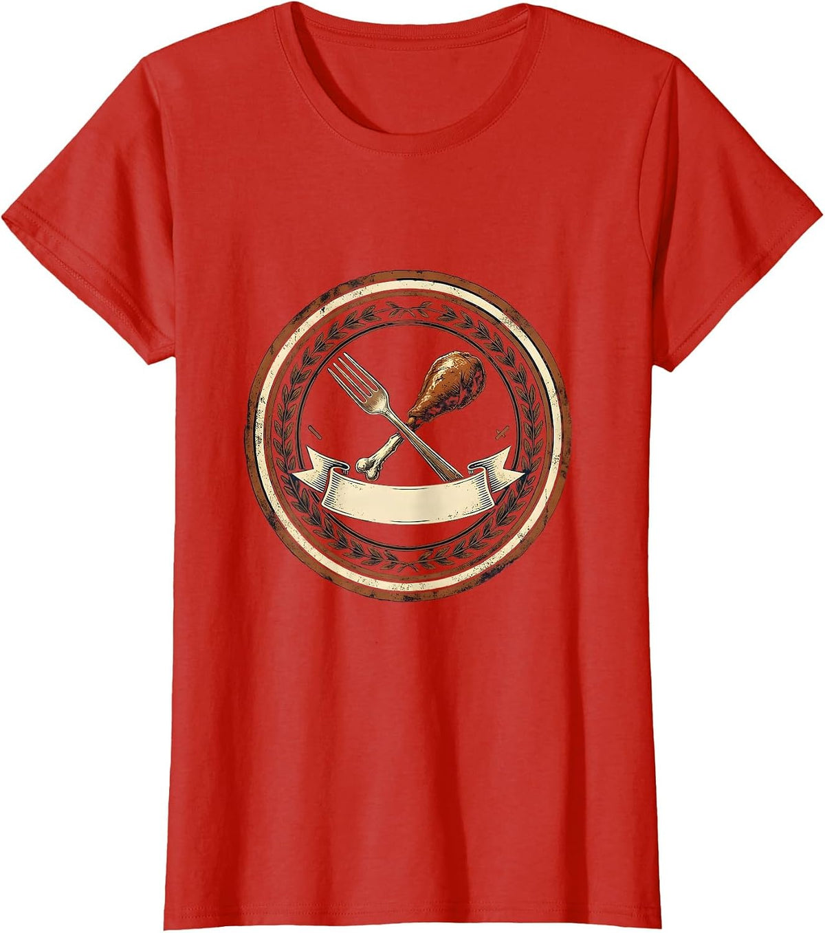 Sealed Turkey Badge Vintage Family Thanksgiving Humor T-Shirt - Red
