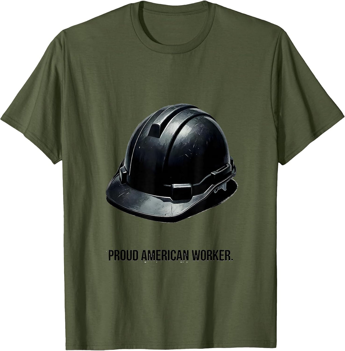 Proud American Worker Patriotic Labor Day Union Pride T-Shirt - Olive Green