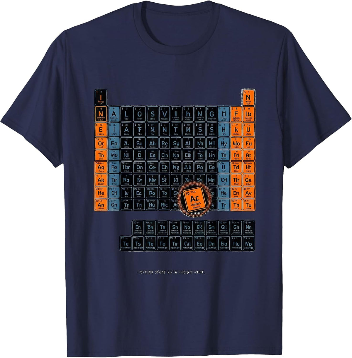 Men's I Decide What Gets Licked Here Funny Periodic Table T-Shirt - Navy Blue