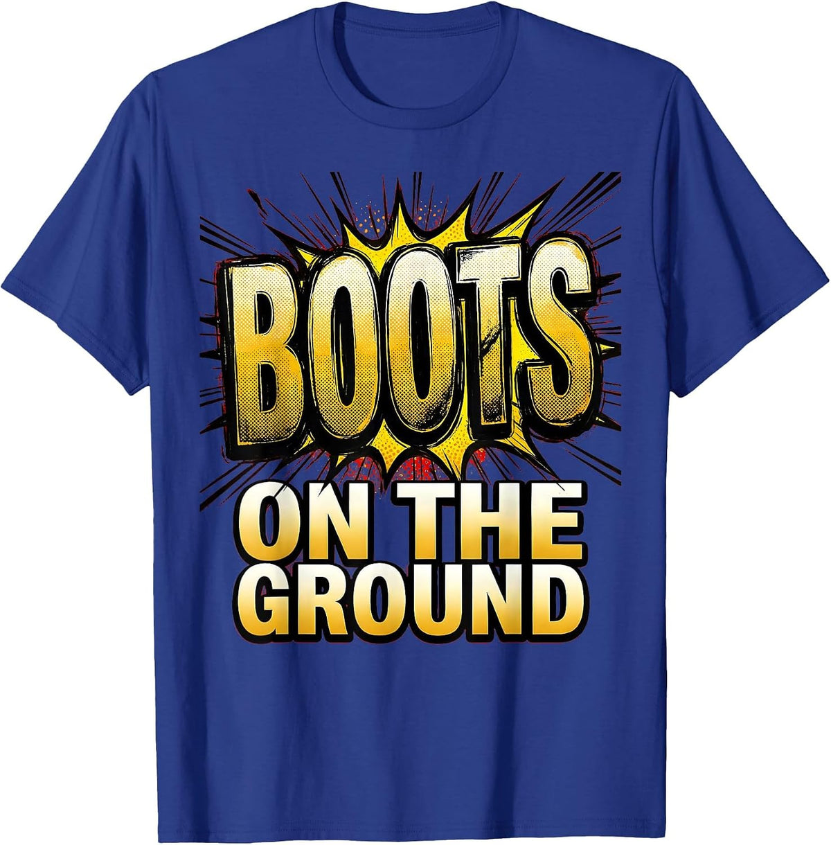 Men's Boots on the Ground Cowgirl Western Design T-Shirt - Royal Blue