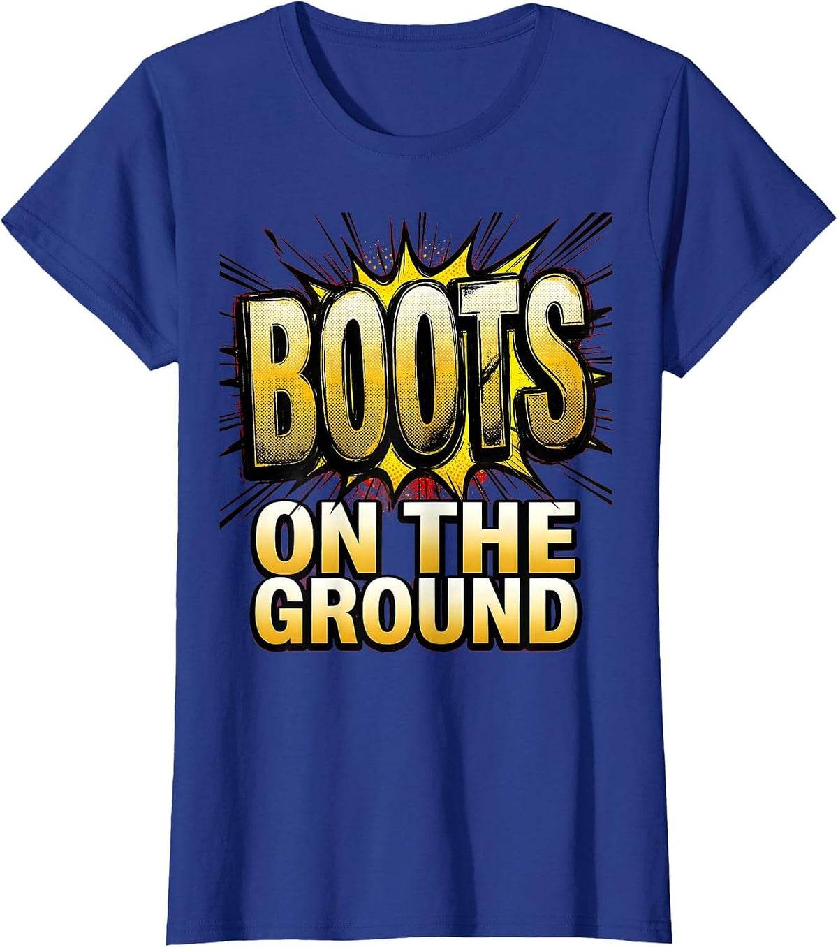 Women's Boots on the Ground Cowgirl Western Design T-Shirt - Royal Blue