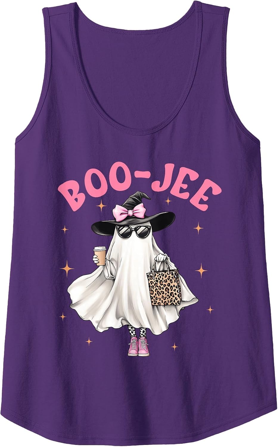 Spooky Season Cute Ghost Funny Halloween Boujee Boo-JEE Tank Top - Purple