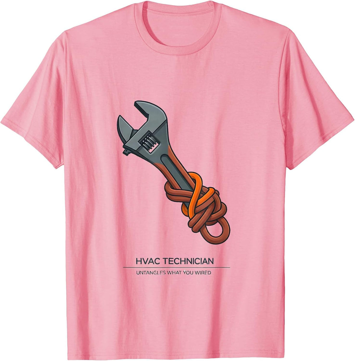 Men's HVAC Technician: Untangles What You Wired Funny T-Shirt - Pink