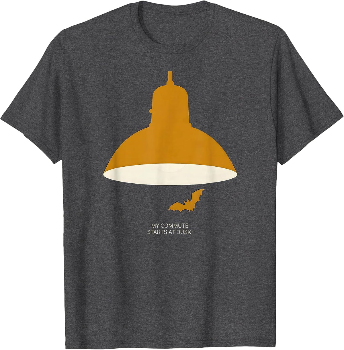 My Commute Starts At Dusk Bat Lover Wildlife Conservation T-Shirt - Dark Heather Grey