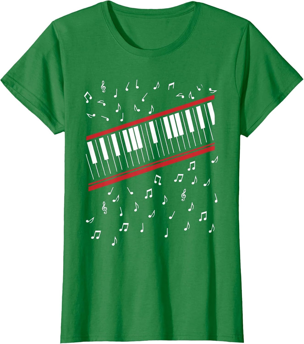 Funny 1980s Beat It Piano Beat Music Cosplay Keyboard Player T-Shirt, Women, Kelly Green, 3X-Large - As Pictured