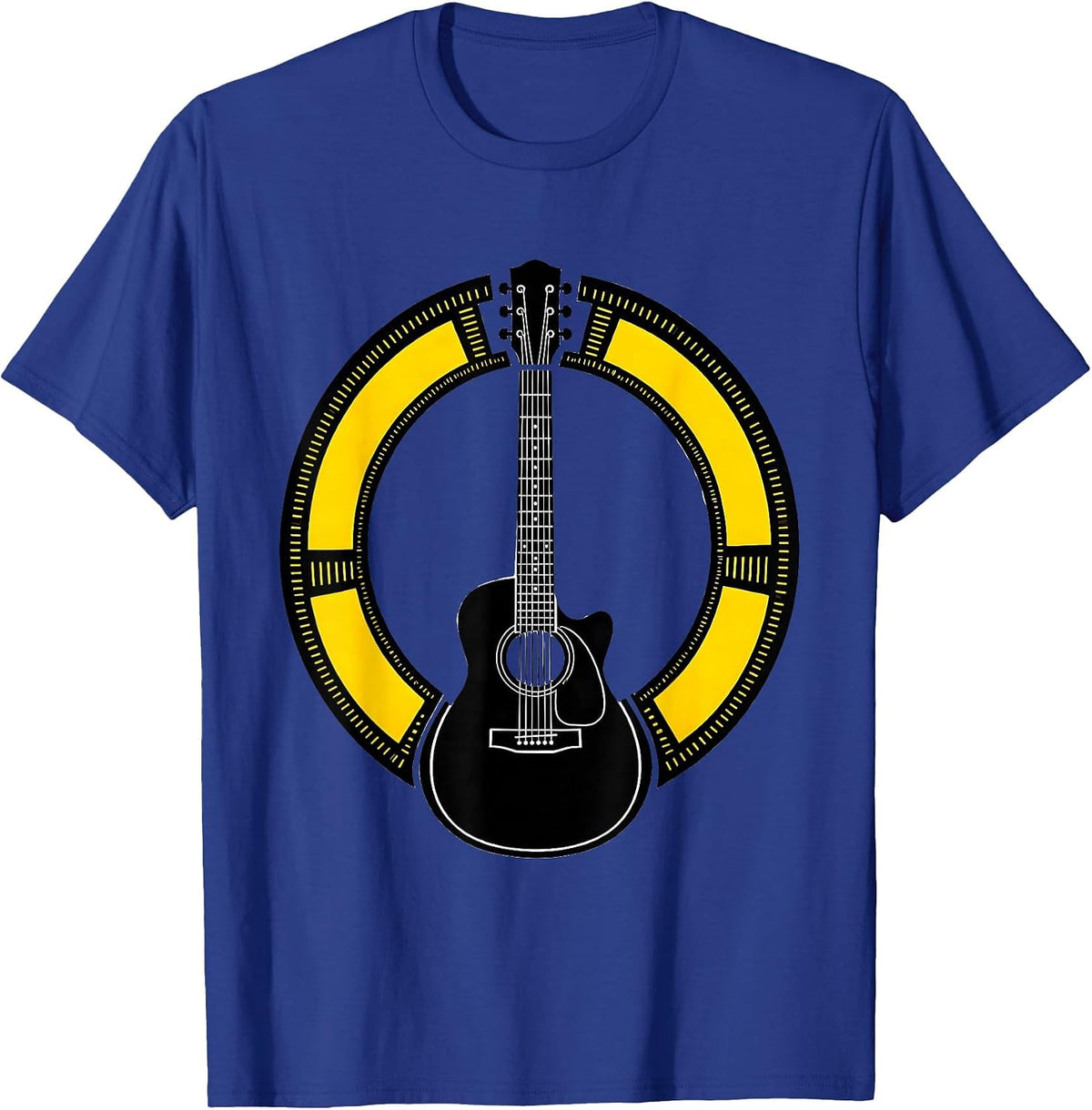 Men's Stencil Guitar Schematic Musician Inner Monologue Deadpan T-Shirt - Royal Blue