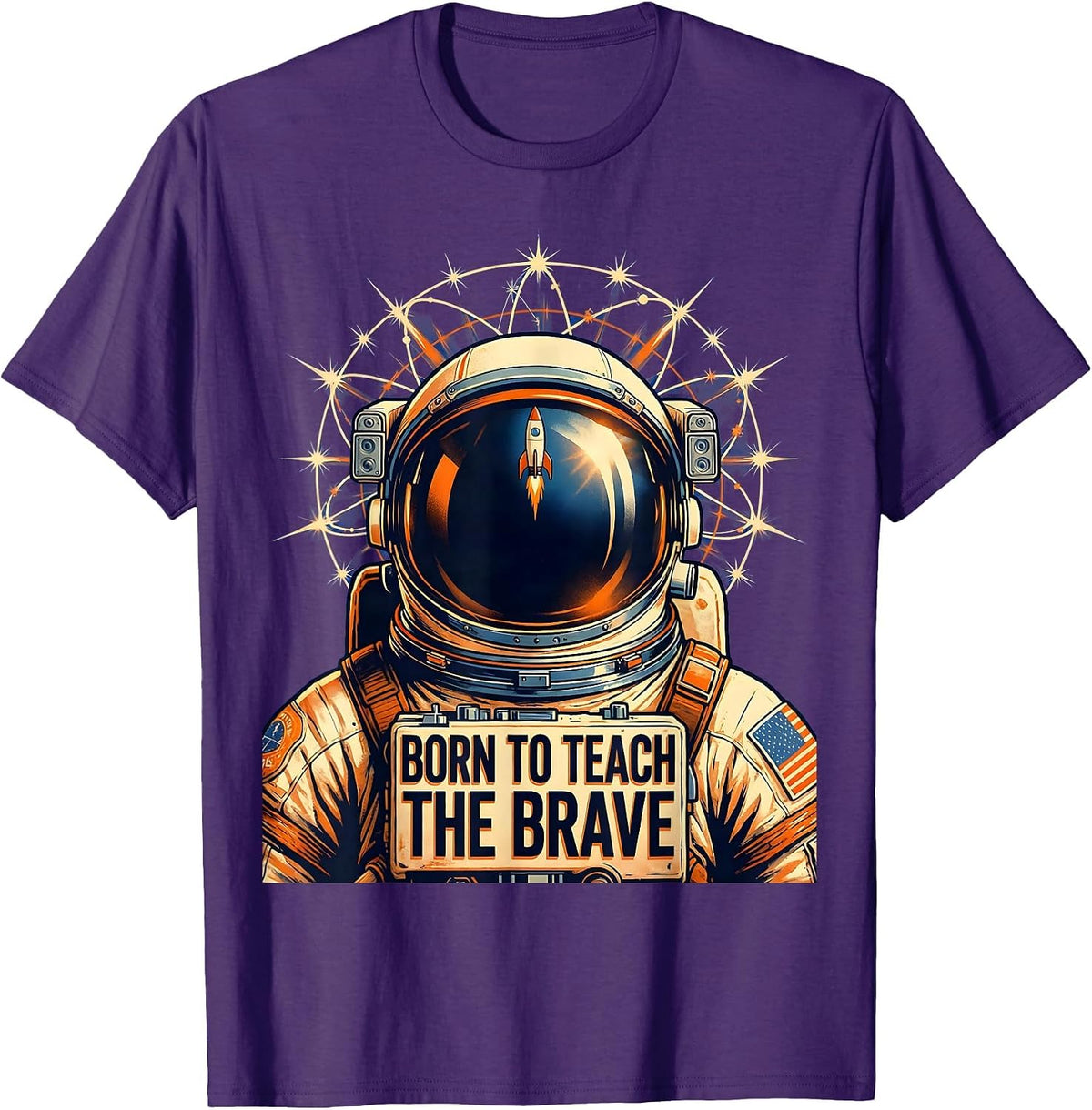 Born to Teach the Brave Sped Teacher Design T-Shirt - Purple
