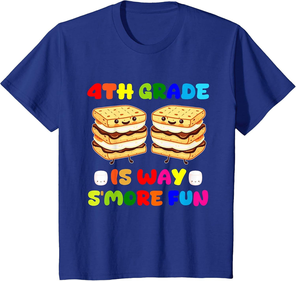 4th Grade is Way S'More Fun Marshmallow Back to School Kids T-Shirt - Royal Blue