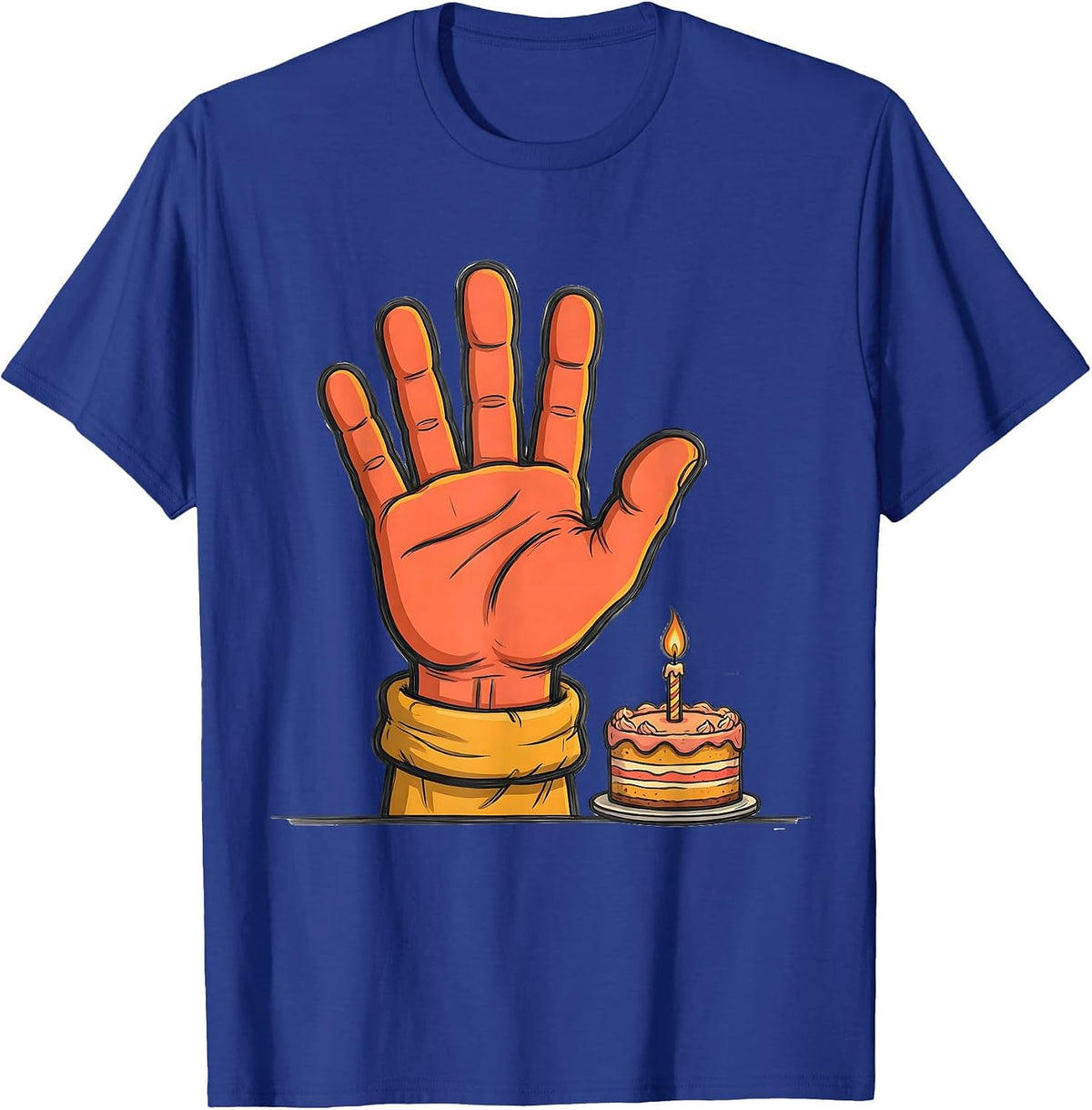 Sign Language Hand Shape Cartoon Deaf Awareness Gift T-Shirt - Royal Blue
