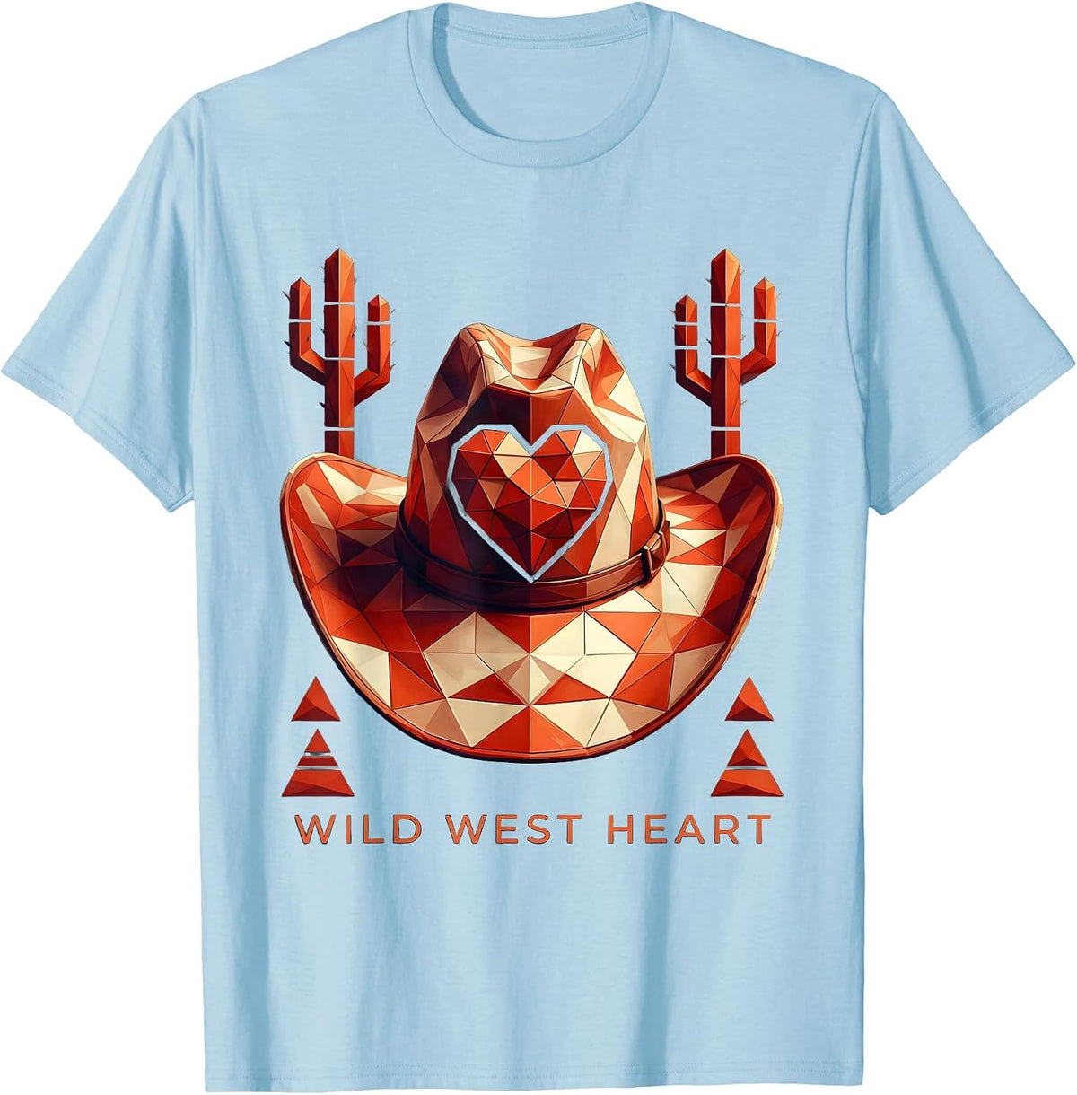 Men's Wild West Heart Cowgirl Graphic Design T-Shirt - Baby Blue